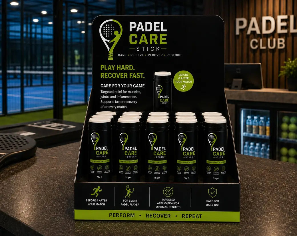 GOLF CARE retail display unit on a golf club counter
